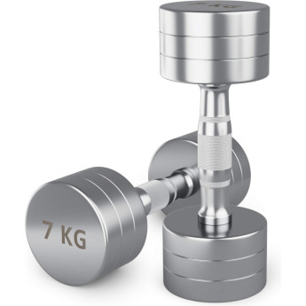 Гантель UNIX FIT PRO круглая хромированная 7 кг, 2 шт.